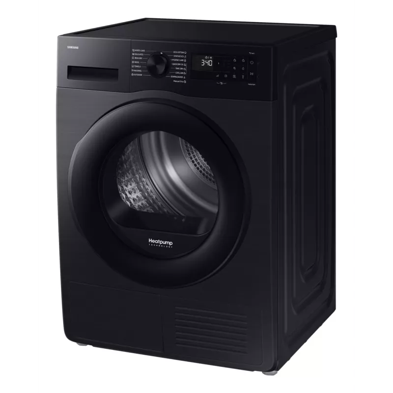 Samsung džiovintuvas DV90DG52A0ABLE, juodas, SpaceMax, Higiene care, 9kg, A+++, šilumos siurblys, juodas