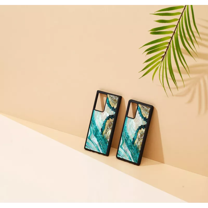 Apsauginis telefono dėklas iKins Samsung Galaxy Note 20 – Aqua Agate dizainas