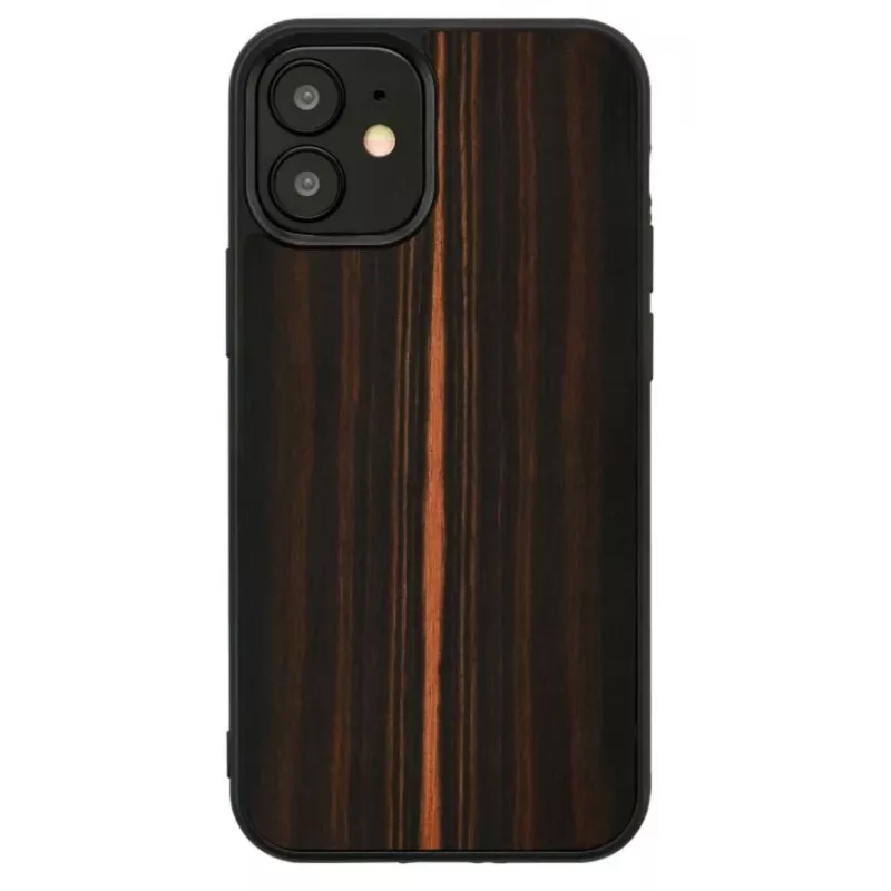 Apsauginis telefono dėklas Man and Wood, skirtas iPhone 12 mini — juodmedžio juodas
