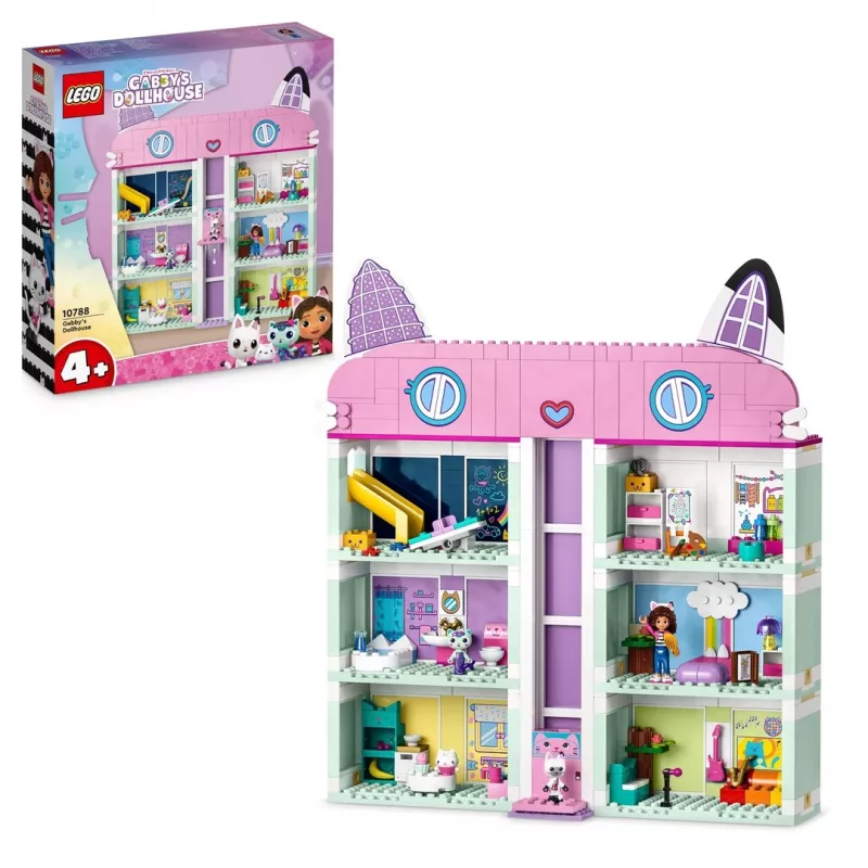 Konstruktorius LEGO Gabby's Dollhouse rinkinys 10788 — 498 dalys, 3 minifigūrėlės, nuo 4 metų