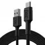 USB laidas Green Cell KABGC19 USB 2.0 2m USB A USB C juodas