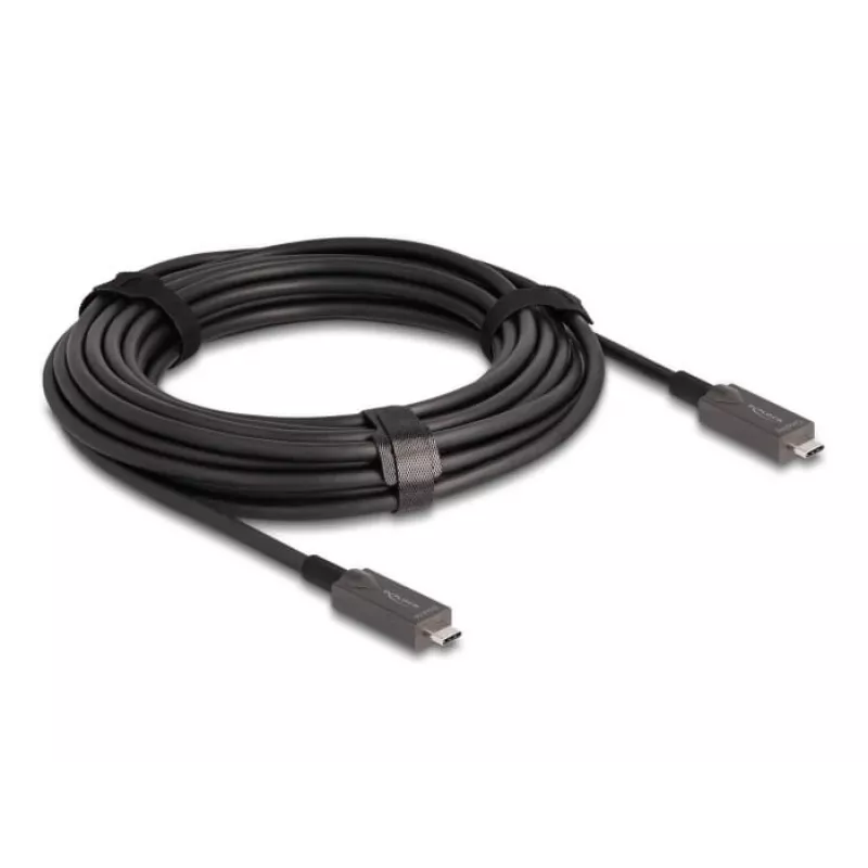 DeLOCK Active Optical USB-C Video + Data + PD kabelis 10 m Juoda