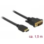 Vaizdo kabelio adapteris DeLOCK 85653 1,5 m HDMI A tipo DVI juoda