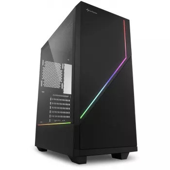 Sharkoon RGB FLOW Midi bokštas ATX be maitinimo šaltinio USB/garso
