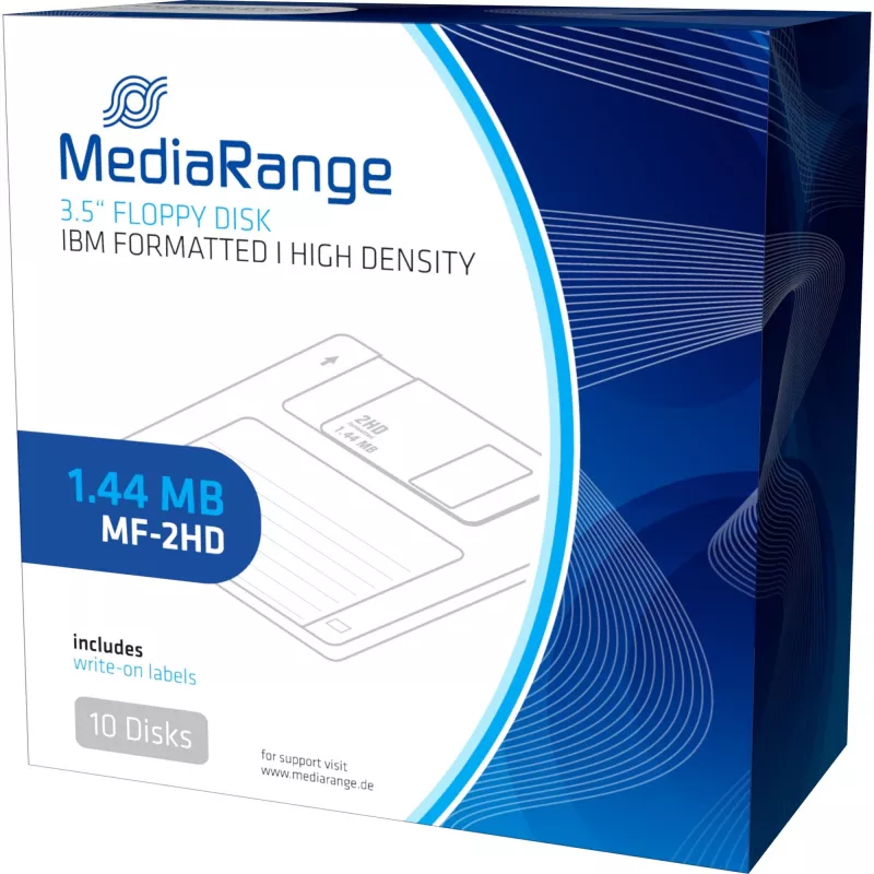 Diskelis MediaRange MR200 3,5 colio 1,44 MB pakuotėje po 10, raudona ir geltona