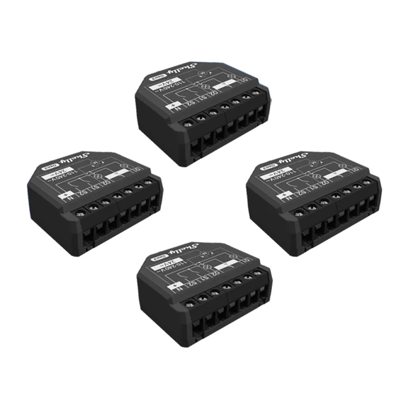 Shelly 2PM Gen3 WiFi Bluetooth valdiklis — 4 vnt. rinkinys, dviejų kanalų galios matuoklis