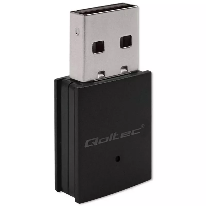 Belaidis mini USB Wi‑Fi adapteris QOLTEC 57007 — Vienos juostos 2,4 GHz, iki 150 Mbps, vidinė antena