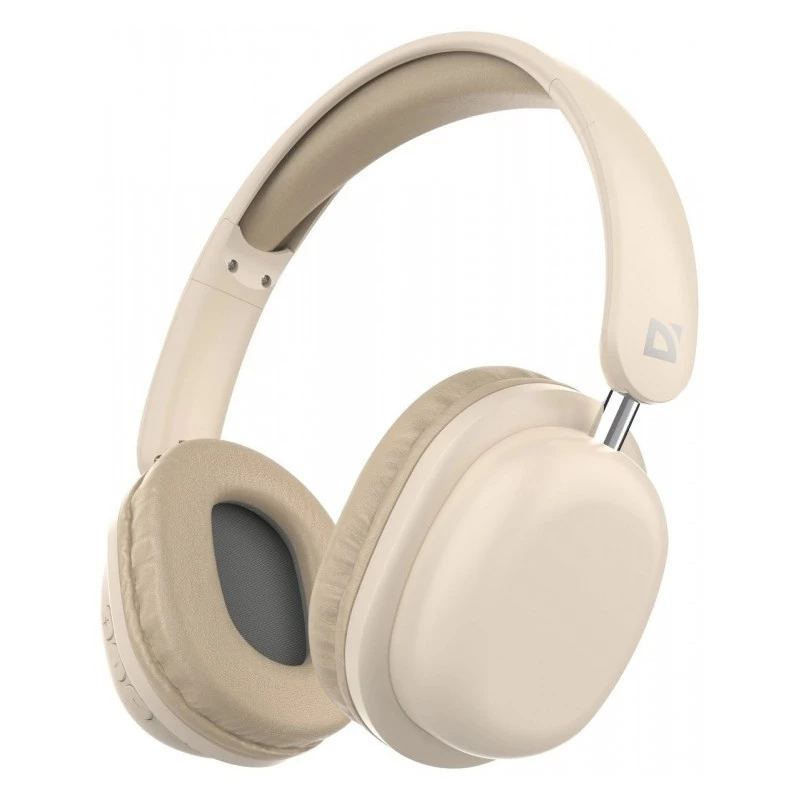 Belaidės ant ausų dedamos ausinės DEFENDER EEMOTION B640 BEIGE — binaurinės, uždara akustinė sistema, USB-C, AUX, 20–20000 Hz, 105 dB