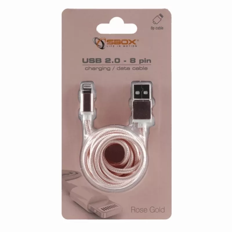 Sbox USB 2.0 8 Pin IPH7-RG rožinis auksas