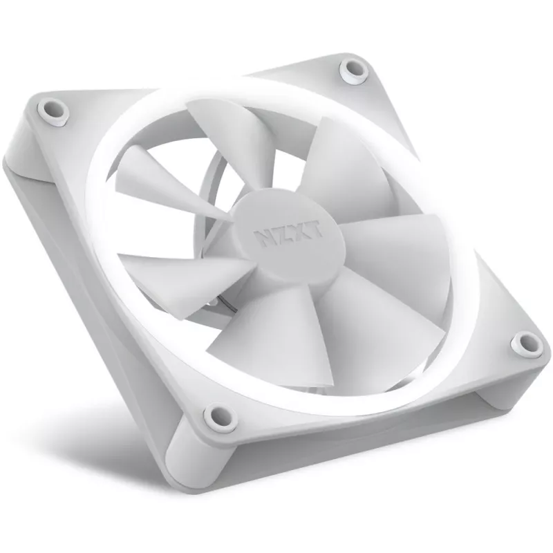 NZXT korpuso ventiliatorius F120 RGB 120 mm baltos spalvos, 4 kontaktų, 1800 RPM, 50,18 CFM, 18 šviesos diodų