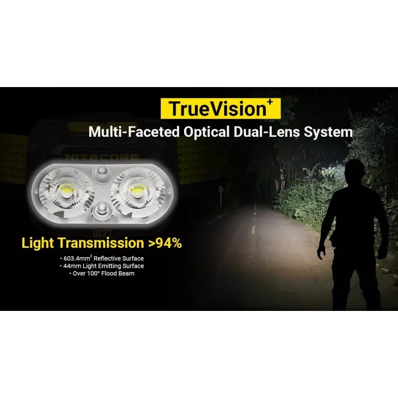 Nitecore UT27 MCT juoda, geltona galvos juostos žibintuvėlis LED