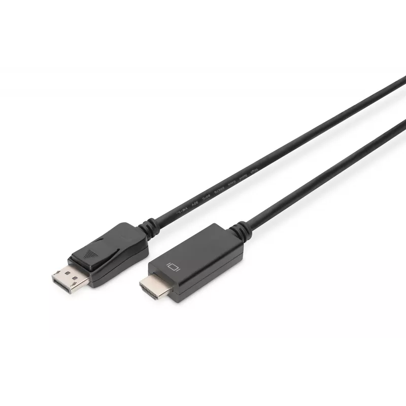 Adapter kabelis Displayport 1.2 with interlock 4K 60Hz UHD Typ DP/HDMI A M/M juodas 2 m
