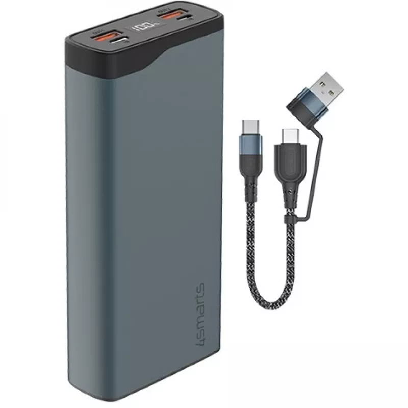 4Smarts išorinė baterija VoltHub Pro 10000mAh 22.5W su Quick Charge, PD gunmetal *Select Edition*