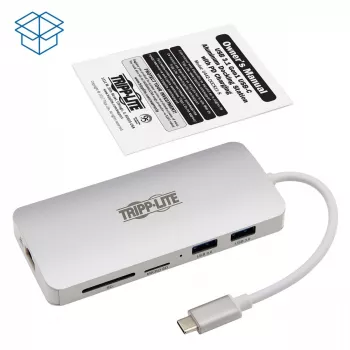 USB-C dokas - 4K HDMI, USB 3.2 Gen 1, USB-A/C šakotuvas, GbE, atminties kortelė, 60W PD įkrovimas