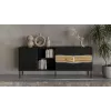 Cama INSERTO 3D1W komoda 190x40x80 juodas + LED