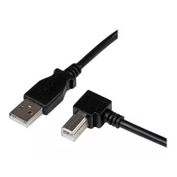 StarTech.com 3 m USB 2.0 A į stačiu kampu B laidas - vyriškas/vyriškas, 3 m, USB A, USB B, USB 2.0, juodas