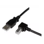 StarTech.com 3 m USB 2.0 A į stačiu kampu B laidas - vyriškas/vyriškas, 3 m, USB A, USB B, USB 2.0, juodas