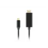 Vaizdo kabelio adapteris LANBERG CA-CMDP-10CU-0010-BK USB Type-C į DisplayPort 1 m, DisplayPort 1.2, iki 3840×2160@60Hz, HDR
