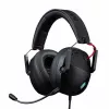 Laidinės žaidimų ausinės mad-catz P.I.L.O.T. 5 — binauralinės, virtualus 7.1 garsas, 50 mm garsiakalbiai, RGB apšvietimas, USB, 2 m laidas, vienkryptis mikrofonas