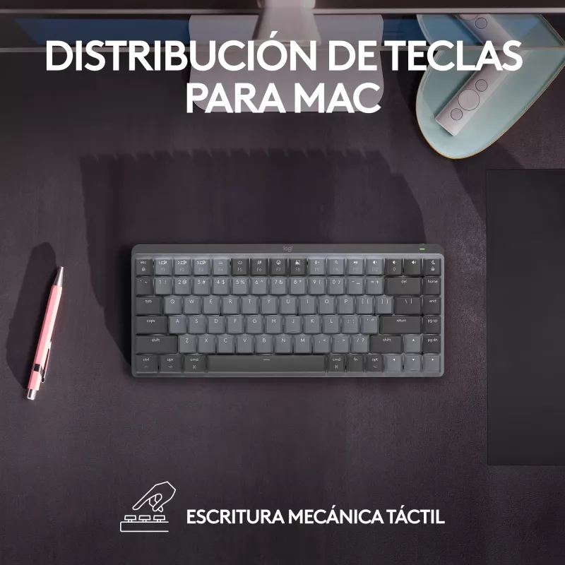 „Logitech MX Mechanical Mini“ belaidė klaviatūra be skaičių bloko, Bluetooth