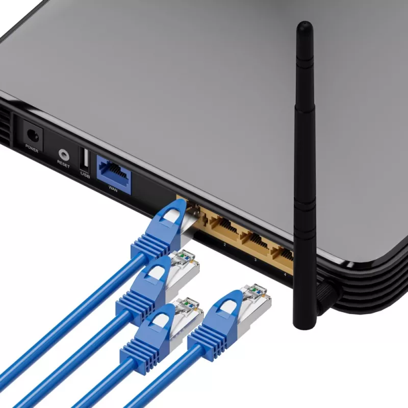 Extralink Cat.6A S/FTP LAN Patch Cord 2m, Copper tinklo kabelis Twisted Pair 10Gbit/s