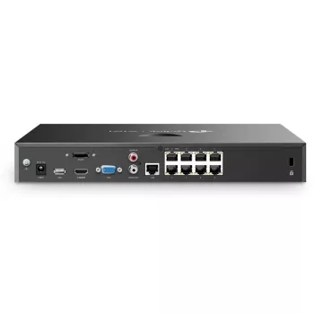 Tinklo vaizdo registratorius TP-Link VIGI NVR2008H-8MP-2TB — 8 kanalų, 4K (3840×2160), 2 TB SATA HDD, 9× RJ-45, juodas