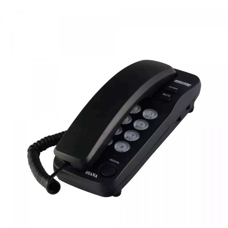 Mescomp Technologies Laidinis Telefonas Mesmed Mescomp MT 518 Diana Juodas, telefonas, juodas