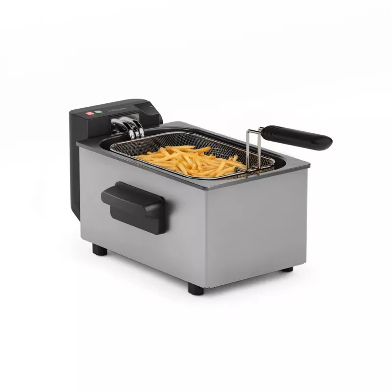 Tristar gilių riebalų keptuvė | FR-9338 | Galia 2000 W | Talpa 3 L | Nerūdijantis plienas/Juoda