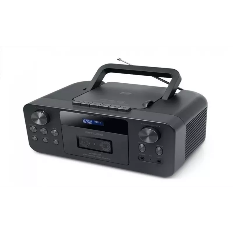 Muse | Nešiojamasis CD radijo kasetinis grotuvas su Bluetooth | M-182 DB | AUX įvestis | Juoda