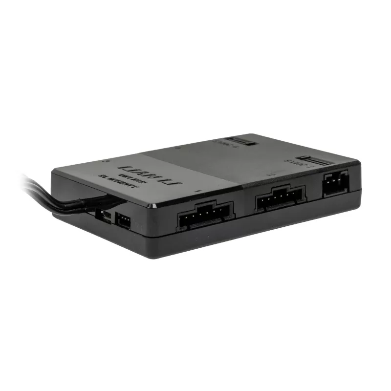 lian li valdiklis UNI HUB SL-INF 12SLIN-CONT3W baltas — RGB ventiliatorių ir LED juostų šakotuvas