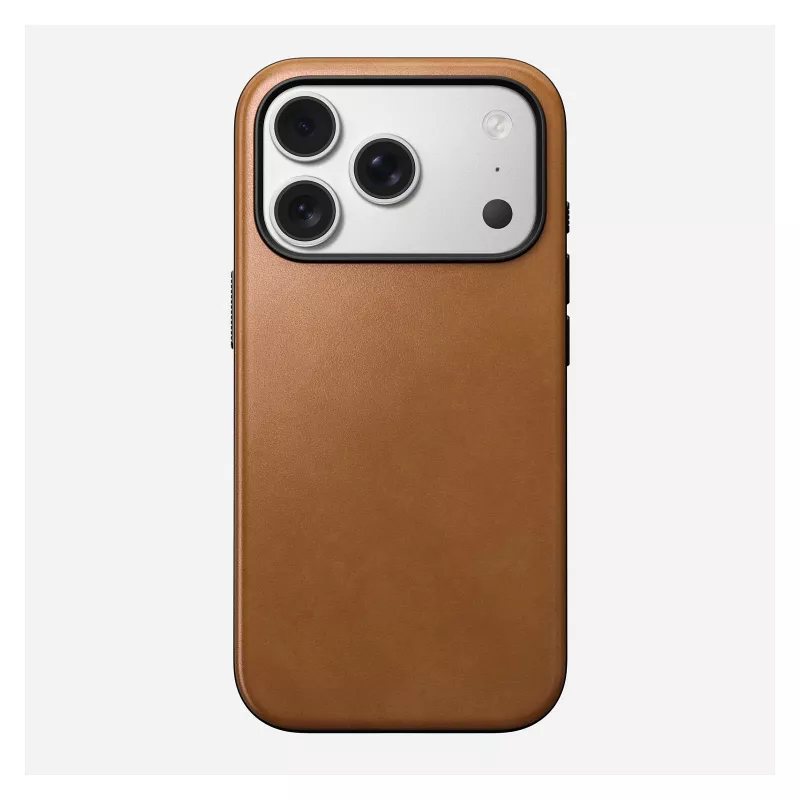Mobiliojo telefono dėklas Nomad Modern Leather Case skirtas iPhone 17 Pro, 16 cm (6,3 col.), tan, oda ir PC/TPU