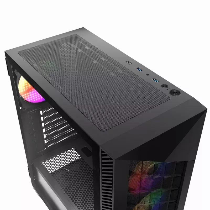 Gembird CCC-FC-900ARGB Gaming kompiuterio korpusas Fornax 900, ATX, juodas