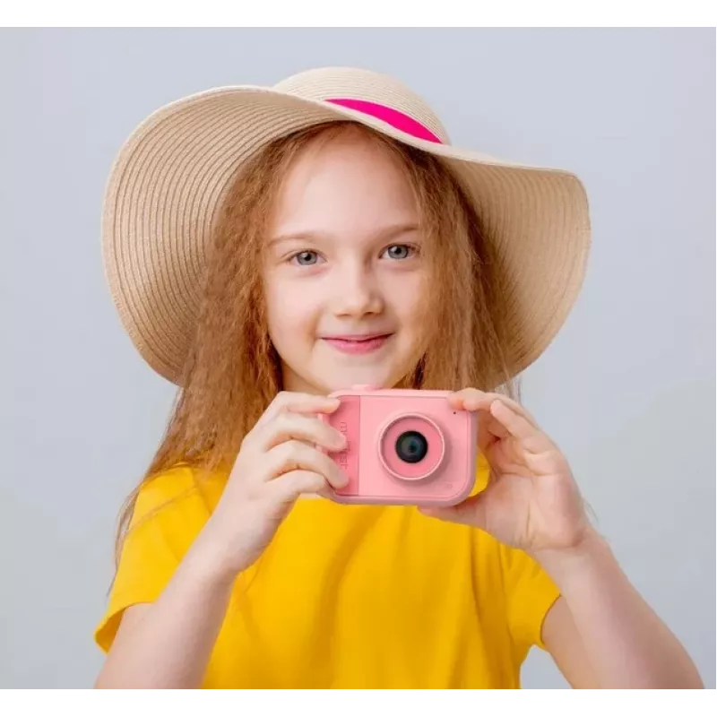Vaikiškas skaitmeninis fotoaparatas Xrec myFirst Camera 10 — rožinis, skirtas vaikams nuo 5 metų, 76 g