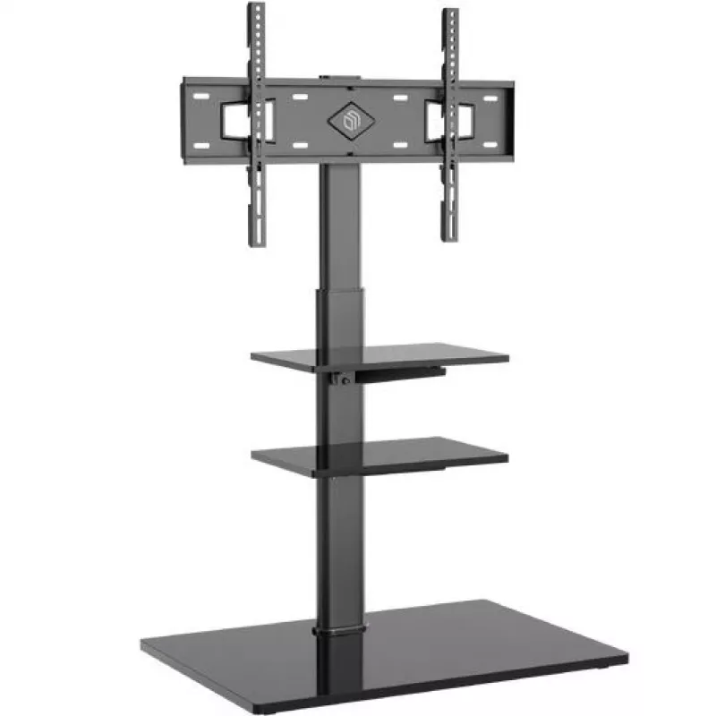 Ant grindų stovintis televizoriaus stovas ONKRON TS5550-B, skirtas 32–65 colių (81,3–165,1 cm), maksimali apkrova 30 kg, VESA 100x100–600x400, aukštis 880–1080 mm, pasukimas ±25°