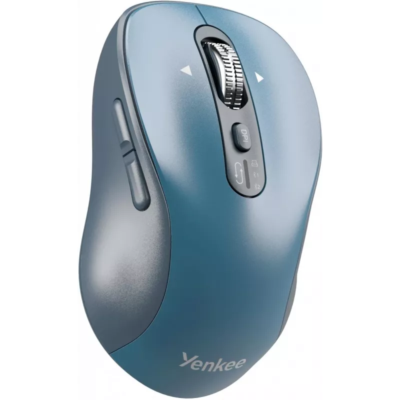 Belaidė pelė YENKEE YMS2010BE dviejų režimų ergonominė, 2,4 GHz USB imtuvas + Bluetooth 5.1, 4 lygių DPI 1000–3200, 6 mygtukai