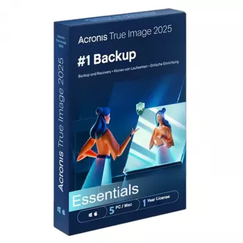 Acronis True Image Essentials – 5 PC/Mac, 1 metai