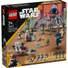 LEGO Star Wars klonų karių ir mūšio droidų mūšio paketas statybiniai žaislai vaikams su greitaeigiu motociklu, transporto priemone, 4 mini figūrėlėmis ir 5 figūromis, dovana berniukams