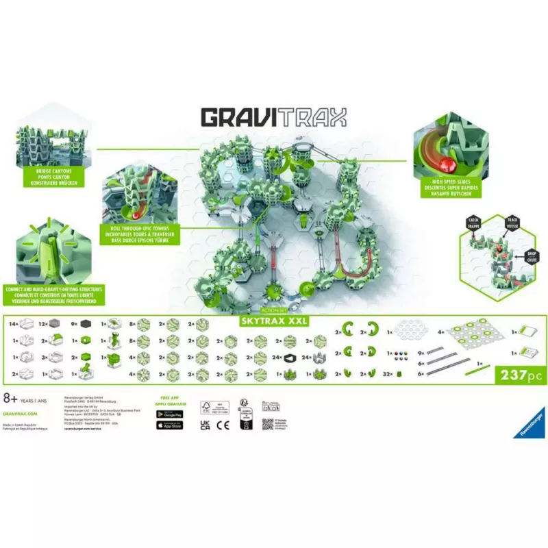 Ravensburger GraviTrax Action Set XXL Skytrax, rutuliukų trasos plėtinys