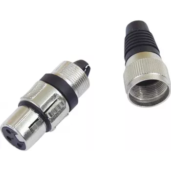 3 kontaktų XLR jungtis Omnitronic 30200111 — vyriška/moteriška garso jungtis mikrofonui ir profesionaliai garso įrangai