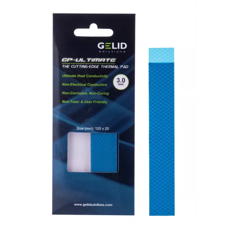 Thermal pad Gelid TP-GP04-R-E 120×20×3.0 mm, tankis 3.2 g/cm³, 1 vnt.