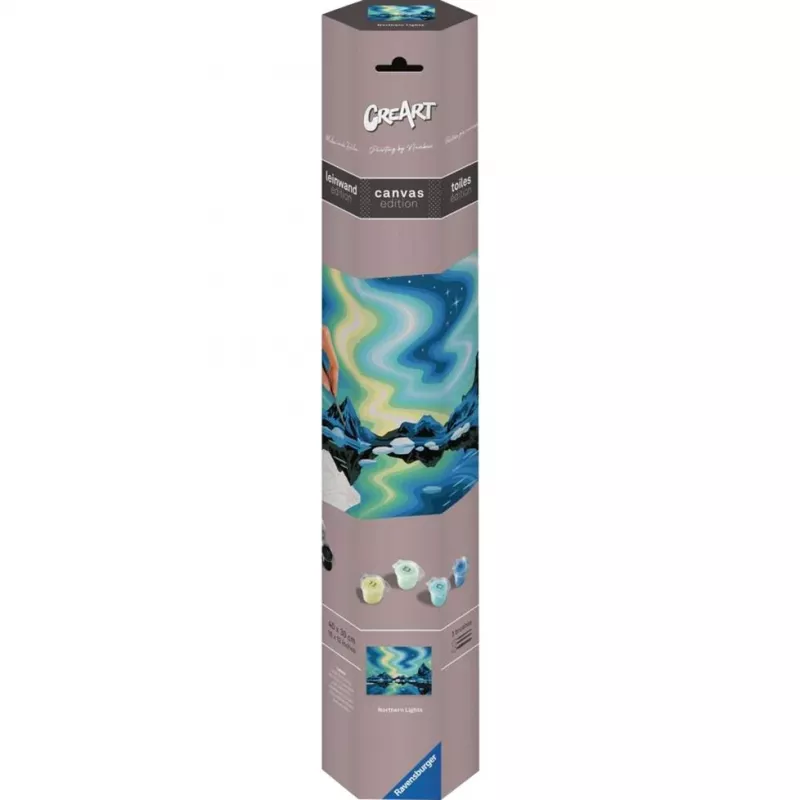 Ravensburger CreArt Canvas Edition dažymo rinkinys Šiaurės pašvaistė, Ravensburger (MPN 23907)