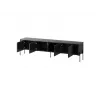 TV spintelė cama meble VERA 190x40x50 cm — matinio juodo viršaus ir rėmo