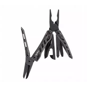 Multitool Nextool Mini FLAGSHIP NE20122 — 10 funkcijų kompaktiškas nerūdijančio plieno daugiafunkcis įrankis, juodas, 67×27×17 mm, 83 g