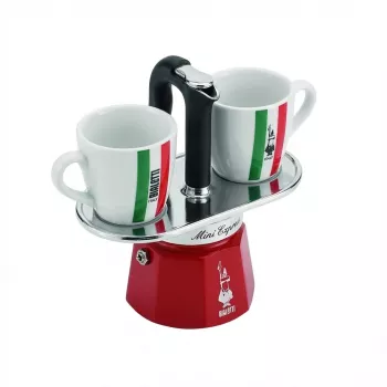 Viryklės espreso kavos virimo aparatas Bialetti MINI ITALIA 2 puodeliams — moka kavinukas, aliuminis, 2 porcijos