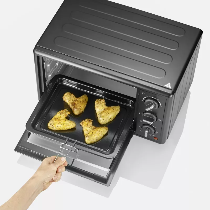 Elektrinė mini krosnelė SEVERIN TO 2078 — 20 l talpa, 1600 W, juoda, pastatoma
