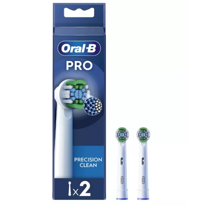 Dantų šepetėlių galvutės Oral-B Precision Clean EB20RX-2 — 2 pakaitinės galvutės, baltos