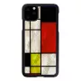 Išmaniojo telefono dėklas iKins, skirtas iPhone 11 Pro Max — Mondrian juodas apsauginis dangtelis
