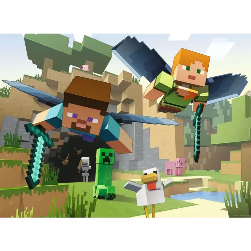 Dėlionė Ravensburger Minecraft Animal Adventures — 200 dalių, stačiakampė