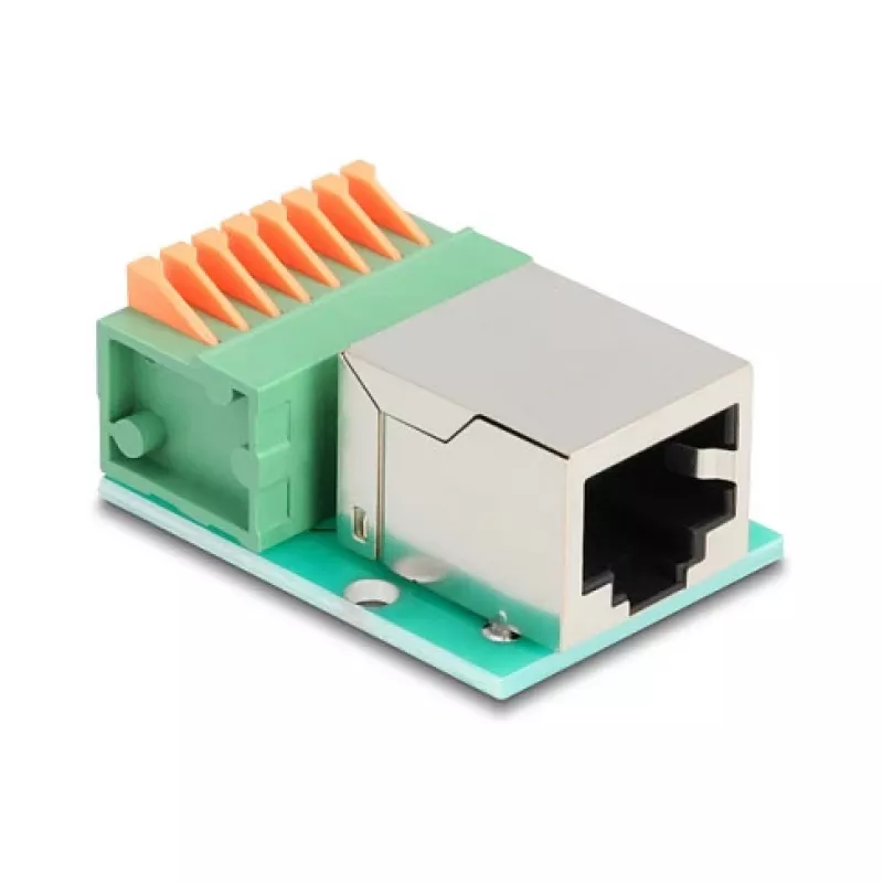„DeLOCK 90652“ kabelių adapteris RJ45 8 kontaktų gnybtų blokas žalias sidabrinis