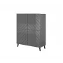 Shelving unit ABETO 100.5 x 40 x 121.5 cm grafito/blizgus grafito
